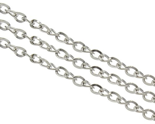 Perlin K21 3 meter länkkedja metallkedja oval pansarkedja 3 x 4 mm antik silversmyckekedja säljs per meter för smyckestillverkning halsband armband gör-det-själv-hantverk