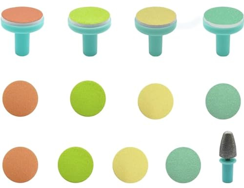 Tampons de rechange 12 en 1 pour lime à ongles électrique pour coupe-ongles pour bébé (vert)