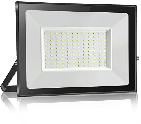 Probapro 100W LED Strahler Außen 6000K Kaltweiß 1 Stück | 10000LM Scheinwerfer, IP65 Wasserdicht Fluter, Aussenstrahler Für Hinterhof, Garten, Werkstatt