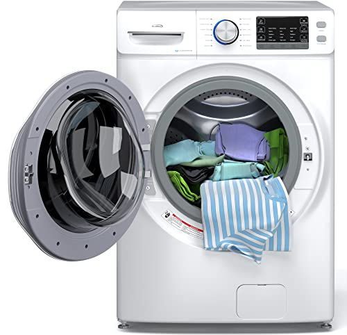 KoolMore 27 Front Load X-Large 4.5 Cu. Ft. Washing Machine with Quiet Inverter Motor, Steam and Water Plus Functions, 20-Minute Quick Wash, and 12 Washing Cycles [White] [120V] (FLW-5CWH)