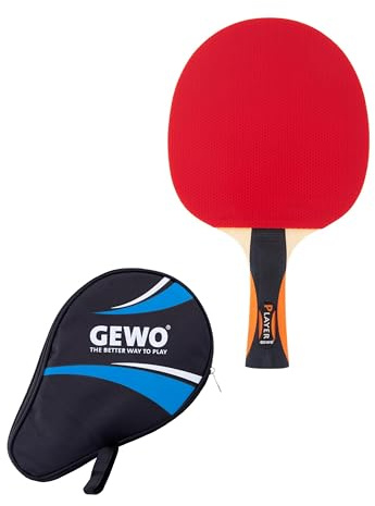 Bundle aus GEWO Tischtennisschläger Player - ITTF genehmigter Tischtennis Schläger + GEWO Rundhülle Master mit Ballfach - Robuste Tischtennisschläger-Hülle für einen Schläger und 3 Bälle