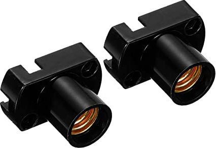 PATIKIL Rosca E12 Mini Bombilla Soporte, 2 Paquete Luz Cuentas Lámpara Bases Zócalo Circuito Electricidad Experimento Iluminación Bricolaje Accesorios, Negro