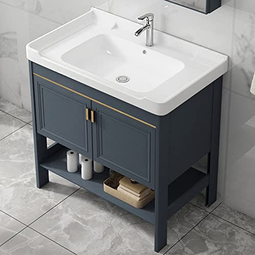 ZYFA Lavabo in Ceramica Lavatoio Lavello in Ceramica Lavandino Lavello da Cucina con piedistallo for ristoranti, bagni,Garage, Magazzini,Il Bagno e Toilette,Ceramic Wash Basin (Size : L60xW47xH82cm)