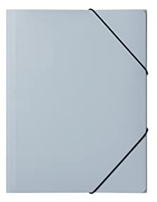 PAGNA 21609-14 Gummizugmappe A4 PP Pastell eco 3 Einschlagklappen graublau