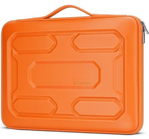 DOMISO 17 inch Laptop Sleeve with Handle Shockproof Waterproof EVA Protective Case for 17 ZBook Fury 17,3 G8/MSI GS73VR Stealth Pro/HP Envy 17/LG Gram 17/ROG Strix GL702VS, Orange