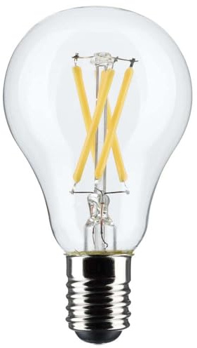 Satco S21872 5.5 Watt A15 LED Bulb, Clear, Intermediate Base, 2700K, 450 Lumens, 2-Pack