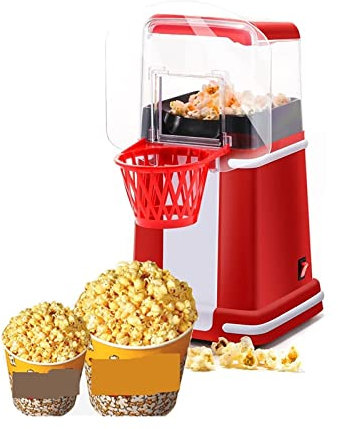 Popcorn Popper Mini Household Electric Popcorn Maker Machine No Oil, 3Min Movie Snack Hot Air Popcorn Popcorn Machine