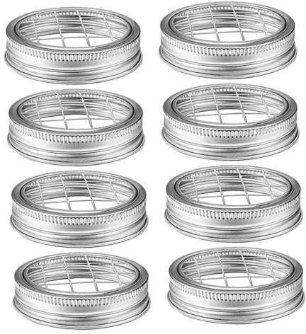 MAGICLULU 8 Sätze Blumenarrangement-maurer-abdeckung Gitterdeckel Für Einmachgläser Deckel Für Einmach-blumengläser Einmachglas-froschdeckel Vase Geteilte Abdeckung Netz Rostfreier Stahl
