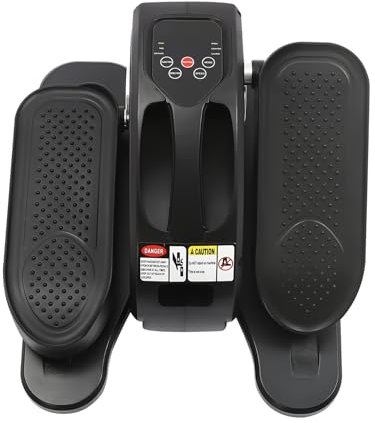 Elektrischer Ellipsentrainer mit Fernbedienung, Ellipsen-Maschine Unter dem Schreibtisch für Senioren, Tragbare Ellipsen-Trainer, Sitzender Pedaltrainer für Zuhause (Silber)