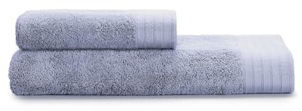 GUZZINI Botanical - Set Asciugamani Bagno Viso e Bidet Cotone Certificato OekoTex e Fibre Naturali Morbide e Lisce, Asciugamano Bagno 60x110 e Ospite 40x60 Assorbente, Resistente a Lavaggi e Durevole