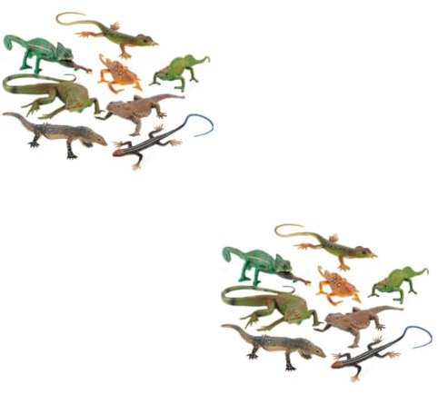 VICASKY 2 Sätze Reptilienmodell Gehirnspielzeug Eidechsenfigur Spielzeug Wilde Tiere Figur Eidechsenspielzeug Für Jungen Reptilientierspielzeug Krabbelndes Spielzeug Mini-Spielzeug PVC