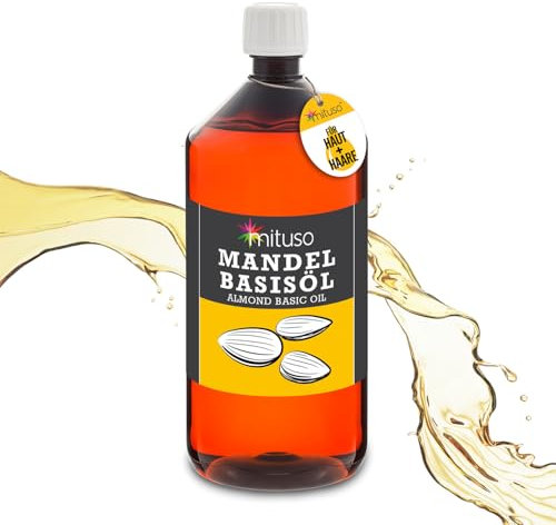 Mandel Basisöl süß, 1000 ml - vegan & gentechnikfrei | Haut- & Haarpflege, Aromatherapie, Basisöl für Massage & Naturkosmetik - mituso