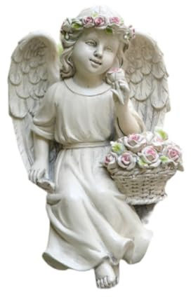 F Fityle Colección de lámparas solares con Estatua de ángel, Figura de ángel para Tumba, jardín Interior y Exterior, 14.5 Cm X 13.3 Cm X