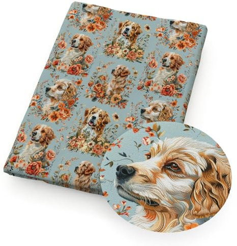 Optxzn 50 * 145 cm Hund Katze Hase 3D Imitation Gedruckt Polyester/Reiner Baumwolle Stoff Patchwork Nähen Quilt Stoff Handarbeit Tuch