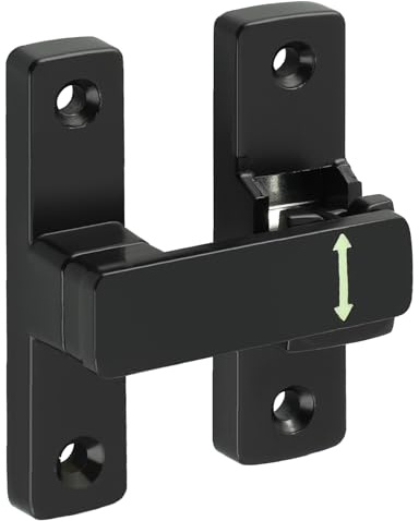 Mooche Loquet Porte à 90° et 180°, Verrou Porte Coulissante 7.8 CM, Loquet Exterieur Pour la Maison, Jardin, Armoires, Verrou Porte Interieure Pratique et Robuste, Noir