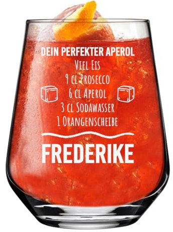 polar-effekt Verre à apéritif 425 ml, design moderne avec gravure, cadeau d'anniversaire pour femme, verre à cocktail pour boissons, jus et eau – Personnalisable