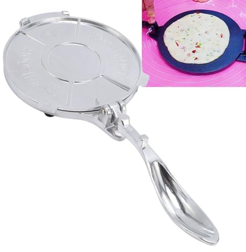 Tortilla Maker, 8 Inch Tortilla Press Heavy Duty Cast Iron Empanada Maker Press Flour Taco Shaper for Kitchen (Silver)