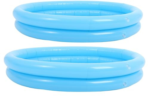BESTonZON 2pcs Portable Inflatable Sand Box and Moldable Play Tray for Boys and Girls, 60cm Plastic Inflatable Pool in Sky Blue, Suitable for Indoor Outdoor Tactile Sand Water Play