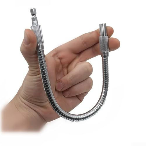 Zilimontt Extensión de broca de destornillador de eje flexible de 200 mm, adaptador de vástago hexagonal, soporte de broca de acero al cromo vanadio para destornilladores eléctricos, taladros y