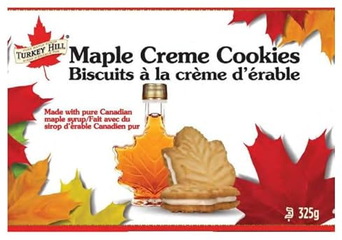 Echo Mountain Maple Syrup Cookies 325g | Canadian Maple Cream Filled Biscuits | Pure Maple Cream Sandwich Cookies | Premium Maple Biscuits Gift Box (325gr)