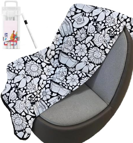Yulokdwi Coloring Blanket, Colorings Blankets For Adults,Colorings Blanket For Your Own, Kids Bedroom Sofa Décor, Creative Personalized Home For Couch, Sofa, Armchair, Dorm Parties