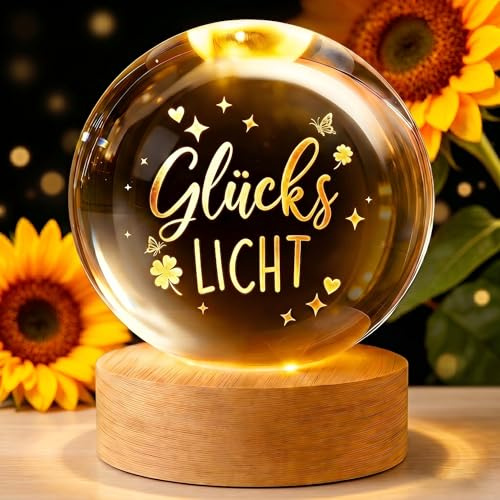 XIESUNUN Regalos para mujeres, amuleto de la suerte, lámpara de 60 mm, bola de cristal, regalo de graduación, cumpleaños, regalo de despedida, jubilación, compañero de cumpleaños, regalo de cumpleaños