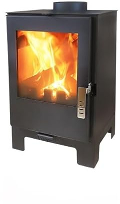 Verso - Stufa a legna da 2 l, 5 kW, 80,2% di alta efficienza, piastra superiore ultra compatta del corpo in acciaio (non ghisa), piccola stufa per 60-80 m³, Eco Low Emissions, 150 mm