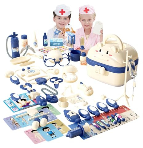 Set da gioco medico per bambini, con valigetta, con effetti luminosi e sonori, un set di gioco fantasia per giochi di ruolo e cosplay, per feste di compleanno