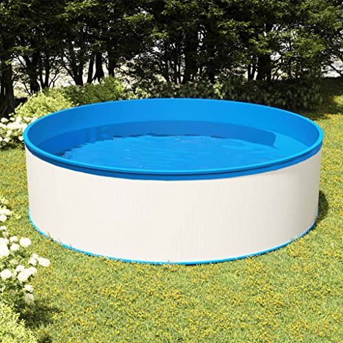 Mangloder Piscina rotonda con skimmer sospeso e pompa, piscina con parete in acciaio in PVC, 350 x 90 cm, capacità 7200 l, piscina fuori terra per giardino e piscine estive