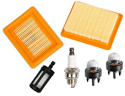 OxoxO Luftfilterrenare med tändstift bränslefilter primer Blub för Stihl FS120 FS200 FS250 FS300 FS350 FS400 FS450 grästrimmer motorsense ersättning # 4134 141 0300