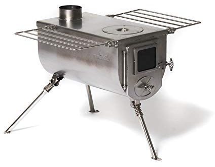 Winnerwell Woodlander Large Tent Stove | Portable Wood Burning Stove for Tents, Shelters, and Camping | 1500 Cubic Inch Firebox | Precision Stainless Steel Construction | Includes Chimney Pipe