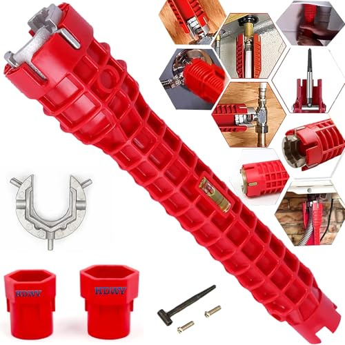 HDWY 8 in 1Multifunctional Kitchen Faucet Sink Basin Wrench, Kitchen Drain Tub Removal nut Plumbing Plumber, for Tight Spaces Installation and Repairs Tools