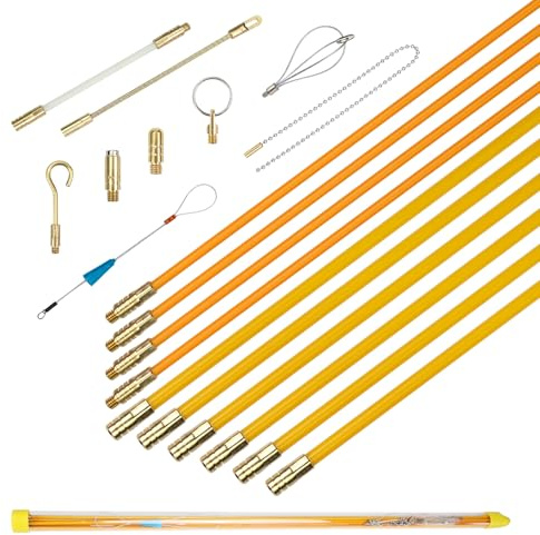 Guia pasacables de fibra de vidrio100cm x 10 Juego de varillas pasacables 10 m