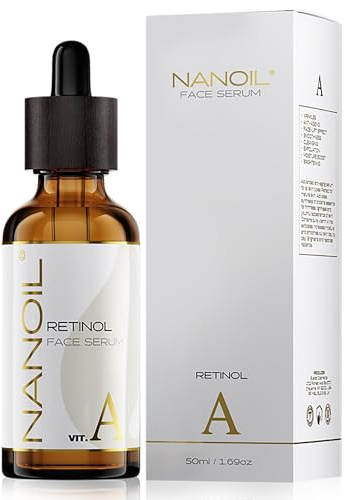 Gesichtsserum Nanoil 50ml - für alle Hauttypen, Aufhellendes Gesichtsserum, Anti Aging, Straffheit & Feuchtigkeit, serum gesichtspflege (Retinol)