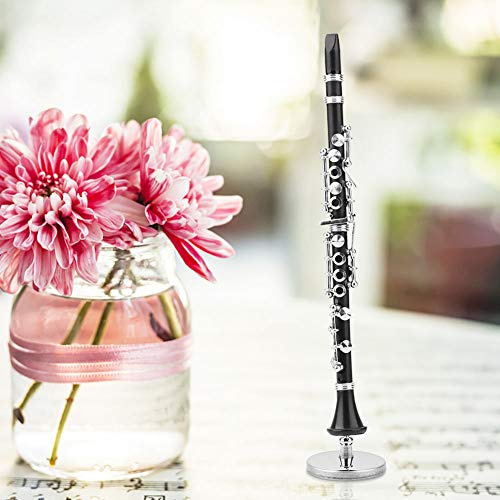 Pantalla de Clarinete de 16 cm, Mini Instrumento Musical de Metal Coleccionable para Decoración de Escritoiro