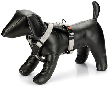 Karlie Art Sportiv Premium Y-Geschirr, Hundegeschirre, Nylon, Grau, 60-76x2,5 cm