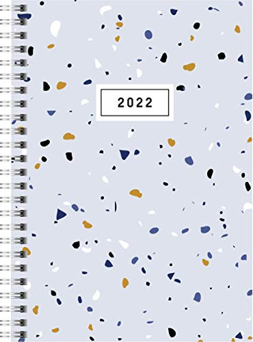 rido/idé 7021804012 Wochenkalender/Buchkalender 2022, Modell Timing 1, 2 Seiten = 1 Woche, Blattgröße 14,8 x 21 cm, A5, „Ocean“, PP-Einband