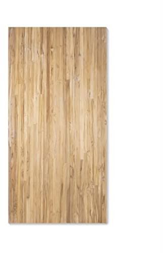 BioMaderas Plateau de table en teck massif de 40 mm d'épaisseur / plan de travail / plateau de construction / étagère / découpe / FSC® 100 % dentelé