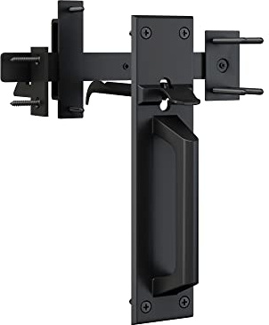 Sdstone Torriegel für Holzzaun, robust, doppelseitiger Torriegel für Zaun im Außenbereich, Türbeschläge für Holztore, Pooltor, Hinterhof, Garten, Schwarz
