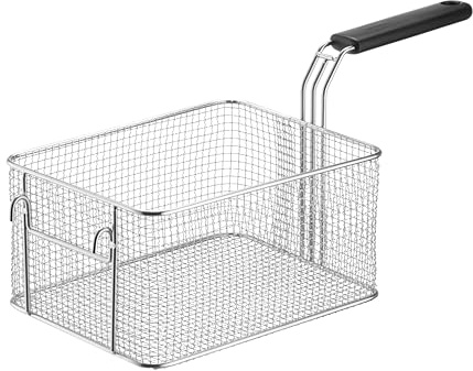 HENDI Panier à Frire, 10L, 280x210x(H)140mm | Compatible avec la friteuse HENDI 209424, maille fine, acier inoxydable