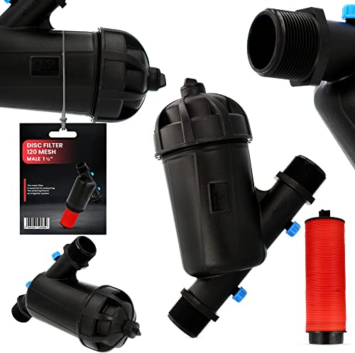 Instalguru Filtro de riego, filtro de riego de 120 malla, 1/2 pulgadas, filtro de agua, riego por goteo, jardinería, agricultura, sistema de rociador, filtro de bomba de agua, filtro hidrofórico,