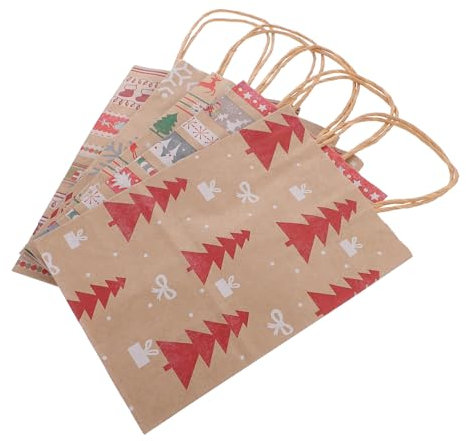 GOOHOCHY 20er Packung Weihnachtspapierbeutel Aus Kraftpapier Kreative Süßigkeitenbeutel Für Weihnachtsfeiern