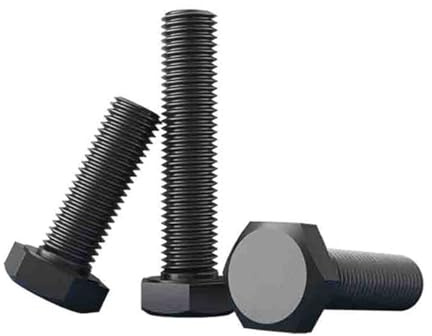 5 Pièces Grade 8.8 Pas 1.25mm Vis M10 M12 Acier Au Carbone Moyen Boulon À Tête Hexagonale Externe Noir Vis À Tête Hexagonale Externe (Color : 20 mm, Size : M12)