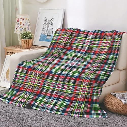 EHOMERY Mantas Sofa Etnicas Colchon Ultraligero Mantas Gordas Cobijas De Invierno Gruesas Enrejado Manta De Primavera Mantas Decorativas Suaves Y Cómodas 100x70cm