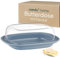 uandu Butterdose mit Deckel Kunststoff, Butterschale mit Deckel, Butterdose spülmaschinenfest, Butterbox, Butterbehälter, Butter dish, Butter Box Dose, Butterdosen - Blau