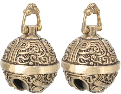 AOKWAWALIY Ciondolo Portachiavi in Ottone 2 Pezzi Campana Antica Decorativa Per Casa E Artigianato Accessori Portachiavi E Ciondoli a Campana Per Regali Portafortuna