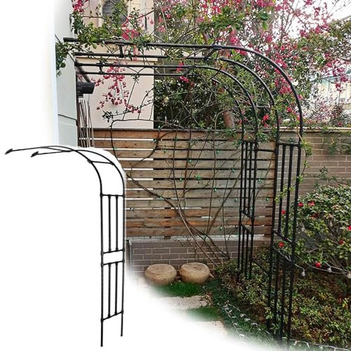 HCZION Arche De Jardin Demi-Arche À Rosiers Demi-latérale Arche À Rosiers 300cm Demi-Arche en Métal, Tonnelle De Jardin Robuste Demi Rond Fer Forgé pour Plantes Grimpante (Color : 260x240cm/8.5x7.8ft
