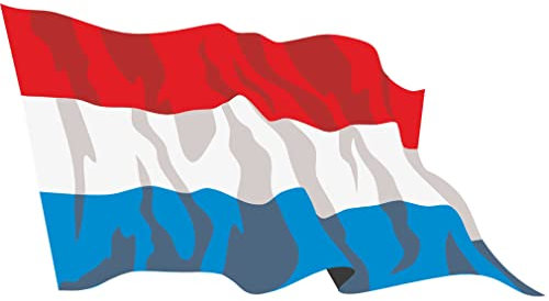 Indigos UG Auto Aufkleber Luxemburg 10 cm - wehend - Autoaufkleber Fahne - Sticker Flagge - Heckscheibe, Spoiler, Tuning - UV-beständig und selbstklebend