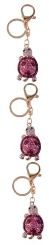 DEARMAMY 3stücke Turtle Keychain Mit Funkelnden Kristallen Rosa Schlüsselanhänger Für Handtaschen Geldbörsen Für Frauen Für Feiertage Und Besondere Anlässe