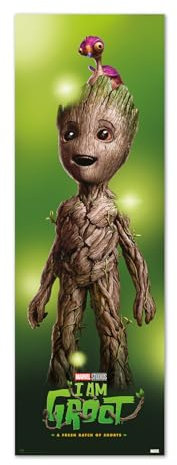 Grupo Erik Poster Türposter Marvel Groot Poster Covers Kunstdruck - Deko Wohnzimmer oder Deko Schlafzimmer - Deko Zimmer - Größe : 53 x 158 cm - Offizielle Marvel Merch